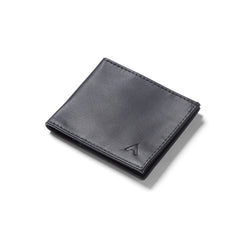 Allett Sport Wallet, Onyx Black | Leather, RFID Blocking | Slim, Minimalist, Bifold Wallet, Thin, Front Pocket | Holds 2-10+ Cards, Bills | Wallets for Men & Women