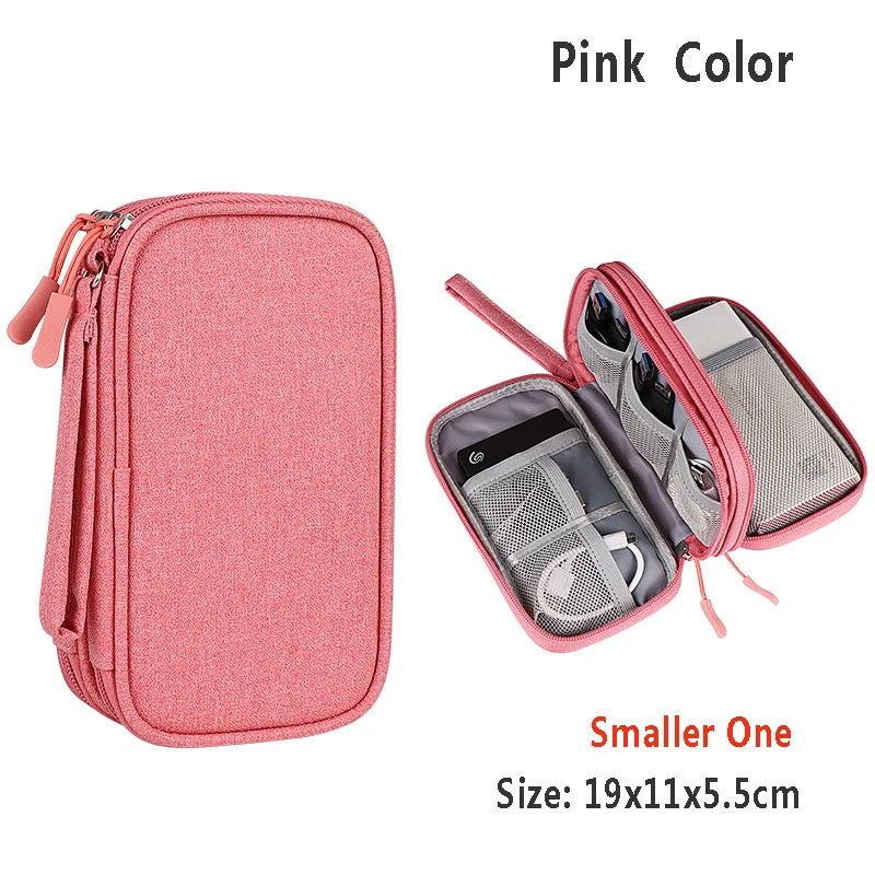 Electronic Accessories Organizer Waterproof USB Cable storage Bag for hdd bag Power Bank,Charging Cords,Chargers,Mouse ,Earphone