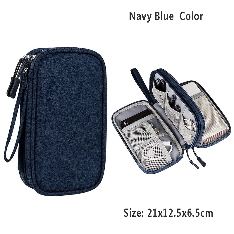 Electronic Accessories Organizer Waterproof USB Cable storage Bag for hdd bag Power Bank,Charging Cords,Chargers,Mouse ,Earphone