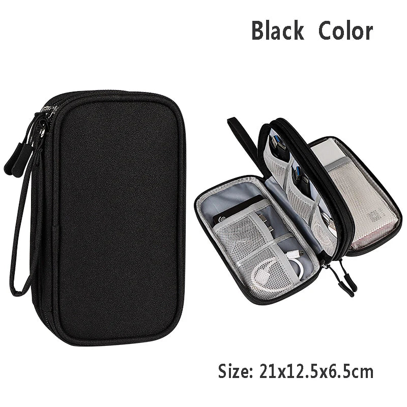 Electronic Accessories Organizer Waterproof USB Cable storage Bag for hdd bag Power Bank,Charging Cords,Chargers,Mouse ,Earphone