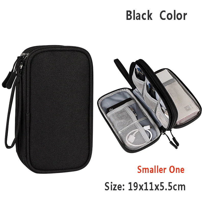 Electronic Accessories Organizer Waterproof USB Cable storage Bag for hdd bag Power Bank,Charging Cords,Chargers,Mouse ,Earphone