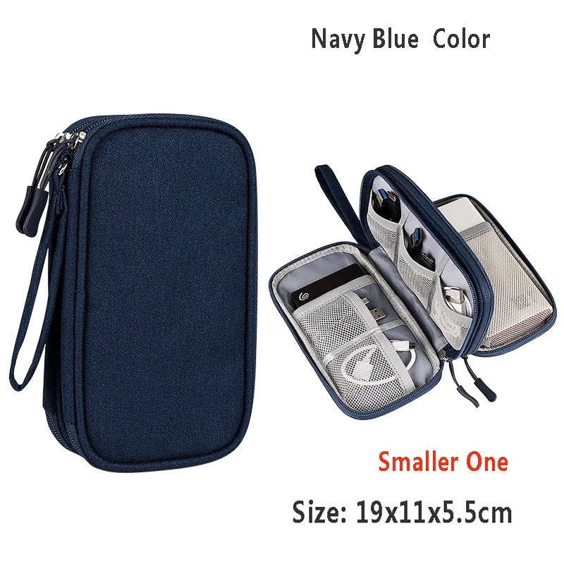 Electronic Accessories Organizer Waterproof USB Cable storage Bag for hdd bag Power Bank,Charging Cords,Chargers,Mouse ,Earphone