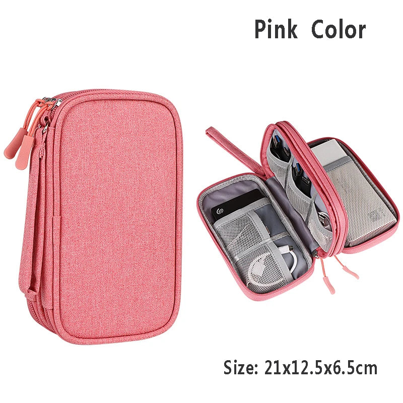 Electronic Accessories Organizer Waterproof USB Cable storage Bag for hdd bag Power Bank,Charging Cords,Chargers,Mouse ,Earphone